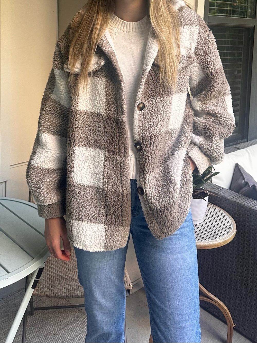 Women’s Plaid Plush Fall Jacket
